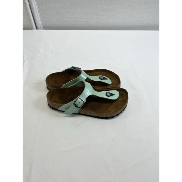 Birkenstock Pearl Green Women 38 Gizeh Slip On Thongs Flat Sandal Shoes. 💚 - Picture 2 of 10